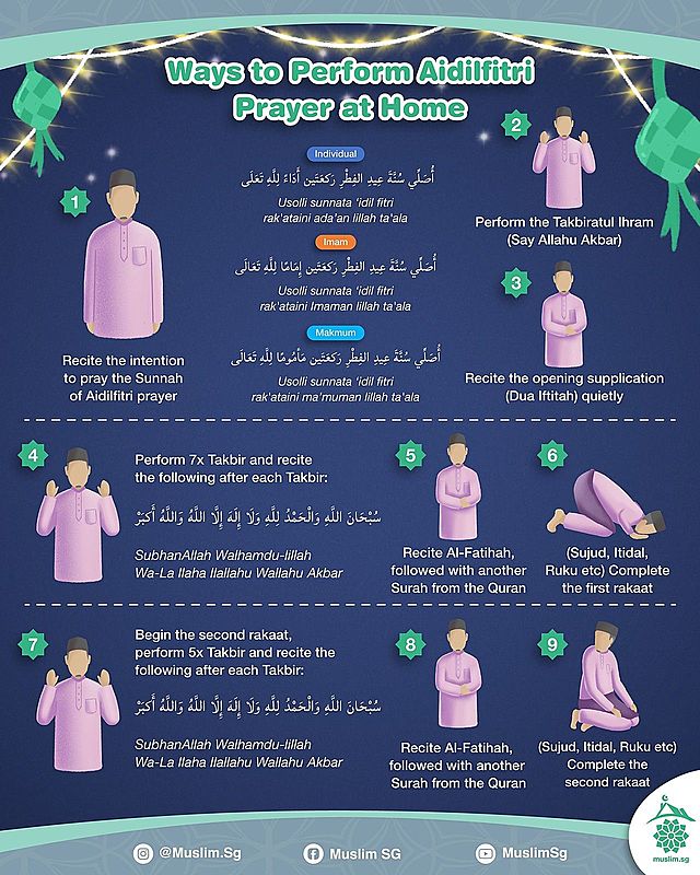 Ways to perform Hari Raya Aidilfitri Prayer at home
