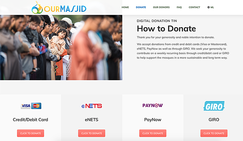 mosque donation paynow nets giro